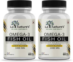 La Natures Omega 3 Fish Oil 1000 mg with Lemon Flavour I Best for Heart, Brain, Eye, Skin