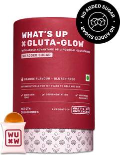 What's Up Wellness Gluta-Glow Gummies with Glutathione| Radiant & Youthful Skin | No Added Sugar