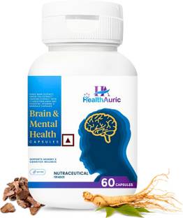 HEALTHAURIC Brain & Mental Wellness Capsules | Nootropic Supplement for Memory & Focus