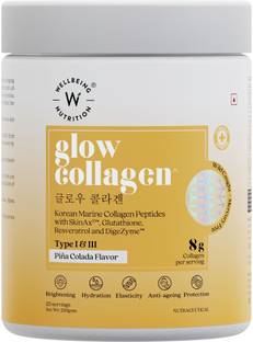 Wellbeing Nutrition Glow Collagen Powder for skin | Marine Collagen Supplements for Women & Men