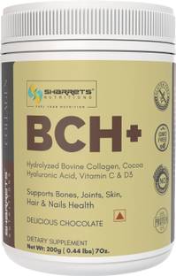 SHARRETS BCH+ Bovine Collagen Peptides with Hyaluronic acid & Vitamin C & D3, Choco