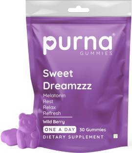 Purna Gummies Melatonin Wild Berry Flavor Gummies For Sleep Well & Reduced Stress