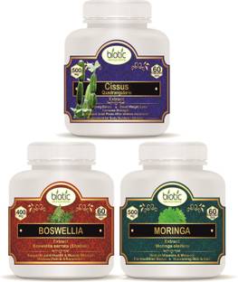 biotic Cissus, Boswellia Serrata & Moringa Oleifera Leaf Capsules for Bone Health Extract