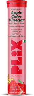 The Plant Fix Plix Apple Cider Vinegar 15 Effervescent Tablets Watermelon Flavour with Vitamin B12