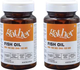 Gather Nutrition Fish Oil for Adults, 180mg EPA + 120mg DHA, Supports Joints, Brain, Heart & Eyes