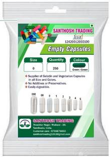 santhosh Trading Pharma raw materials size 0 Green / Green Empty capsules