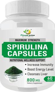 Fitness Prime Spirulina Pure & Organic Extract for Overall Wellness 60 Capsules(Pack of 1)
