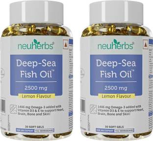 Neuherbs Deep Sea Omega 3 Capsules, Fish Oil Triple Strength 2500mg,EPA- 892mg, DHA-594mg