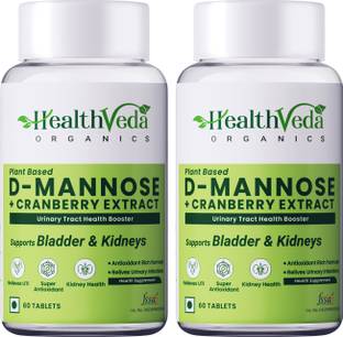 Health Veda Organics D-Mannose + Cranberry Extract For Kidney Health & Urinary Tract Infection