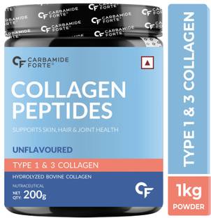 CARBAMIDE FORTE Hydrolyzed Collagen Powder - with Type 1 & 3 Collagen Peptides Unflavored