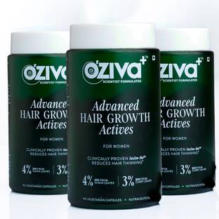 OZiva Advanced Hair Growth Actives| Reduces Thinning Hair & Improves Scalp Coverage