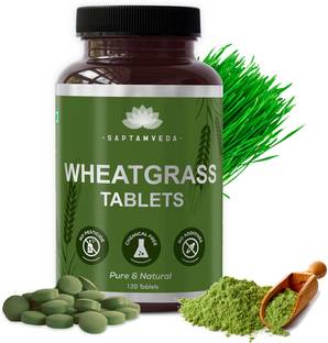 Saptamveda Organic Wheat Grass Tablets Natural Antioxidant Superfood, Immunity Booster