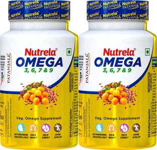 NUTRELA Organic Omega 3,6,7&9 Buckthron Oil Veg Soft Gel Capsules By Patanjali