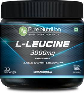 Pure Nutrition L-Leucine Powder | 3000 mg | 100g | Muscle Recovery & Strength | Unflavoured