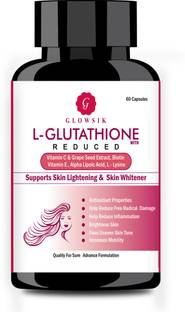 G GLOWSIK L-Glutathione with Vitamin C& E,GrapeSeed,for skin glow , anti-oxidant -60 CAP