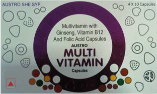 AUSTRO SHE SYP. Multivitamin Ginseng, Folic Acid, B12 Niacinamide Strength Energy Skin Hair Care