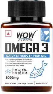 WOW Life Science Omega 3 1000 mg EPA + DHA Enriched