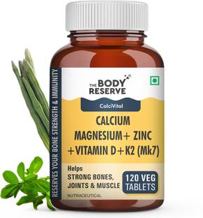 THE BODY RESERVE Calcium Magnesium & Zinc Tablets with Vitamin D, K2, MK7 & B12 For Bone Health