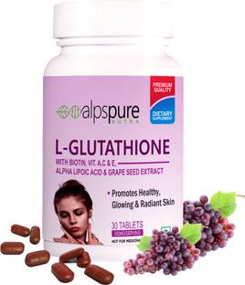 ALPSPURE L-Glutathione with biotin, vitamin A.C,E, Alpha Lipoic Acid & Grape Seed Ext-30