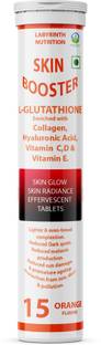 Labyrinth Glutathione, Collagen Builder, Hyaluronic Acid, Vita C Skin Glow Tab_ORANGE_15T