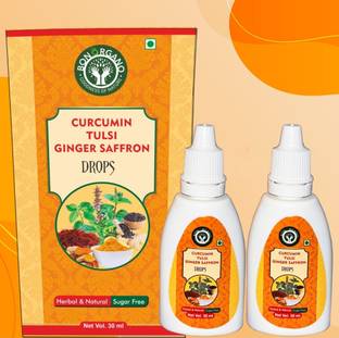 bon organo Curcumin Tulsi Ginger Saffron with Black Pepper drops Set of 2