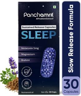 Panchamrit Deep Sleep Melatonin Capsules 5mg | Magnesium & Brahmi | Ayurvedic Sleep Tablet