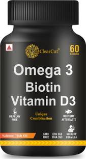 Clearcut Omega 3 capsule Fish Oil Biotin Vitamin D3 Triple Strength Heart Hair Joints