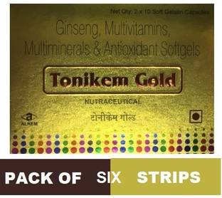 ALKEM TONIKEM GOLD MULTIVITAMIN SOFTGEL CAPSULE FOR MEN AND WOMEN (6*10CAPS)