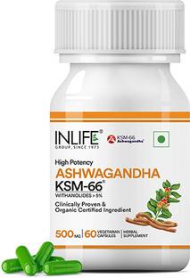 INLIFE Ashwagandha KSM-66 500 mg Extra Strength Natural Formulation