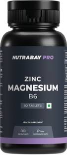 Nutrabay Pro Zinc Magnesium with Vitamin B6 (ZMA), Restful Sleep, Relief Stress & Anxiety