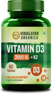 Himalayan Organics Vitamin D3 2000 IU Supplement + Vitamin K2 as Mk7 | Supports Stronger Immunity