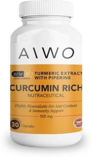 Aiwo Curcumin Rich | BCM-95 Turmeric Extract with Piperine