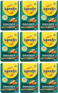 Supradyn Immuno +, Multivitamin, Natural immunity booster -Vit C & D, Zinc, 10 Tabs x 9