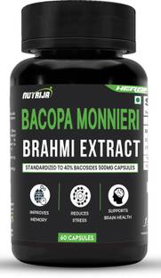 NutriJa Brahmi - Bacopa Monnieri Extract 500mg Capsules with 40% Bacosides