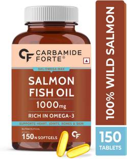 CARBAMIDE FORTE Salmon Fish Oil Omega 3 Capsules 1000 mg with EPA 180mg | Fish Oil Capsules
