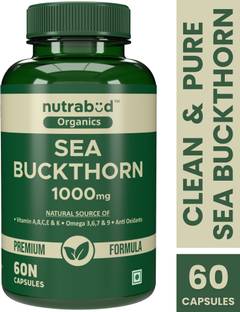 Nutrabud Organics Sea Buckthorn 1000mg - For Immunity, Skin Glow, Heart Health & Detox