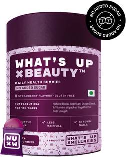 What's Up Wellness Natural Biotin Gummies 30 Day Pack (30 Gummies) No Added Sugar