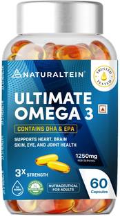 NATURALTEIN Triple Strength Omega-3 1250mg |450mg EPA & 300mg DHA – Heart, Brain & Joint