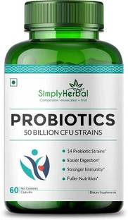 Simply Herbal Probiotics 50 Billion Per Capsule, 14 Probiotic Strains,