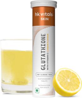 HEALTHKART HK Vitals Glutathione Skin Glow Effervescent Tablets with Vitamin C & E, Lemon