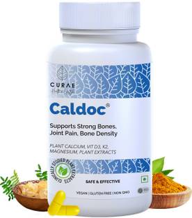 curae health Caldoc Calcium Tablets for Men Women with Vitamin D3 Strong Bone, Joint Support