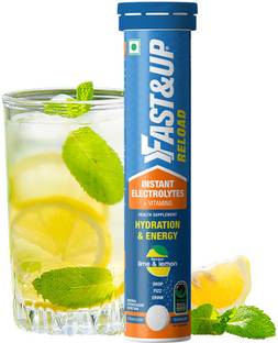 FAST&UP Reload Instant Electrolyte Energy Drink, Effervescent Tablets, Lime & Lemon