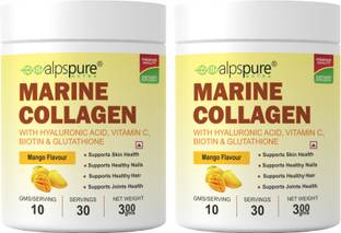 ALPSPURE Marine Collagen with Hyaluronic acid,vit-c,Biotin&Glutathione Mango Flavour p-2