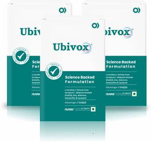 Nuvox Ubivox L-Carnitine, L-tartrate Carnipure Zinc, Selenium, Astaxanthin & Lycopene