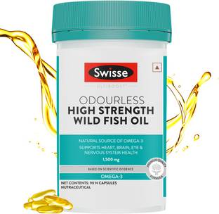 Swisse High Strength Fish Oil with 1500mg Omega 3 g for Heart, Brain, Joints & Eyes