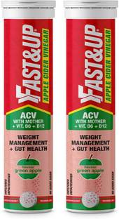 FAST&UP Apple Cider Vinegar Effervescent Tablets, ACV With Mother, Vitamin B6 & B12