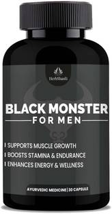 HerbShanti Black Monster Energy Booster With Ashwagandha, Safed Musli & Gokshura