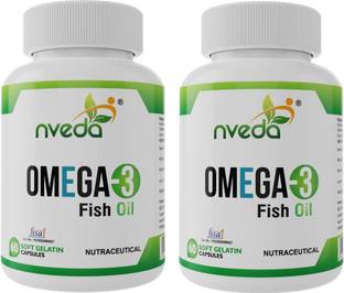 Nveda Fish Oil (1000 Mg Omega 3 with 180 Mg EPA & 120 Mg DHA)-Pack of 2