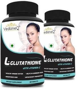 VedaneQ L Glutathione 1000mg Capsules with Vitamin C for Men & Women