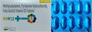 Healing |D3B12 PLUS|VITAMIN B12,VITAMIN D3 & FOLIC ACID MULTIVITAMIN CHEWABLE TABLETS